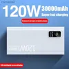 Handy-Powerbanks 30000 mAh Netzteil 120 W Schnellladung 100 % Kapazität tragbares Akkuladegerät geeignet für iPhone und HuaweiC24320