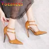 Dress Shoes European And American New Pointed Head Women Pumps Fashion Buckle Strap Runway 12CM Hollow Out Shallow Mouth High Heels H240321TFAC6FKS