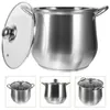 Double Boilers Stainless Steel Pot Milk Container Soup Stockpot With Lid Pots Lids Kitchen Cooking For Home