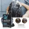 Shampoo para escurecimento do cabelo, shampoo natural, sabonete com carvão de bambu, shampoo sólido para cabelos secos e danificados tratados, absorve graxa