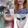 Hänge halsband fashionabla retro charm cirkulär gotisk halsband smycken gåva gotiskt läder hjärtformad harajuku kvinnors punk halsbalans2404