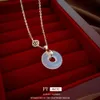 Real Gold Electroplated Circular Lucky Character with A New Chinese Style Personalized Design Sense, Collarbone Chain Temperament, Versatile Necklace for Women