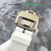 Male Timepiece Wristwatch RM Wrist Watch RM030 Rear Diamond 18K Rose Gold Mens Hollow Watch Barrel Type Automatic Mechanical Watch