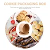 Ta ut containrar runt Cake Box Chocolate Cookies Holder Home Presenttillbehör Bakning Skåp Sweet Paper Case Bakery Supplies Kraft