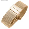 Watch Bands Zhangeer Quick Release Milanese Strap Stainless Steel Mesh bands 16mm 18mm 20mm 22mm With Double Press Butterfly Clasp Y240321