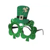 Décoration de fête 1set St Patricks Day Femmes Shamrock Bandeau avec bracelets Perles Collier Lunettes Festival Costume pour Cosplay