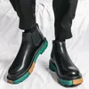 Casual Schuhe Plattform High Top Für Männer Leder Kleid Japan Korea All-Match Tragen-Beständig Schuhe Chaussure Homme