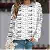 Ginásio Roupas Mulheres Moda Jaqueta de Malha Mulheres Dressy Hoodie Comfy Listrado Impressão Manga Longa Moletom Cor Drop Delivery Sports Otwzc