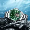 Наручные часы AESOP 2024 Real Green Water Ghost Tourbillon Механические наручные часы из нержавеющей стали 5 бар Водонепроницаемые мужские часы Часы-скелетоны