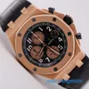 Famoso orologio da polso AP Epic Royal Oak Offshore 26470OR Orologio da uomo con quadrante nero Cronografo in oro rosa 18 carati Orologio meccanico automatico svizzero Nome orologio con diametro