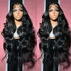 Perruque Lace Frontal Wig Body Wave naturelle, cheveux naturels, haute densité 13x4 HD, pre-plucked, 30 40 pouces, 13x6, pour femmes, 250%