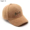 Ball Caps Damen Baseballmütze Plüsch Dicke Warme Winter Für Mann 2024 Trendy Buchstaben Stickerei Hüte Frauen