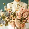 Bouquet de petites marguerites artificielles, fleurs décoratives, Gerbera, fausse camomille en soie, pour mariage, maison, noël