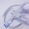 Doppelschichtige 3D-Pass-Diamant-Tester-Hip-Hop-Schmuck-Eis-Out-Männer-Jesus-Stil-VVS-Moissanit-Kreuz-Anhänger-Halskette