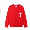 Designer amis tröja män kvinnors koreanska mode en hjärtmönster rund halsknitkläder tröjor lyx designer cardigan brev alfabet söttröja