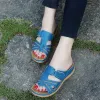 Botlar 2023 Yaz Sandalet Kadın Araba Hattı Giyim Gözden Geçiren Slipon Büyük Boyutlar Kama Ayakkabı Kalın Alt Rahat Kadın Ayakkabıları