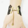 Bracelets à maillons gothiques Vintage pour femmes, en dentelle, chaîne de poignet, bijoux, Costume de fête fait à la main