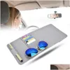 Otros accesorios interiores PU Cuero Coche Visera Organizador CD Gafas Licencia de conducir Titular Manga Gris Drop Entrega Automóviles OTU2G