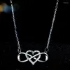 Pendant Necklaces Women Love Infinity 8 Character Steel Endless Heart Friendship Necklace Wedding Jewelry Friend Gifts