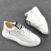 Casual Schuhe Frühling Herbst Weiß Herrenmode Turnschuhe Luxus Designer Lace Up Street Cool Man Flache S39