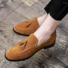 Casual Shoes Men Leather Original Anti Fleece Frosted Men's Stylist Shoe British Nightclub Stylish Footwear Loafers