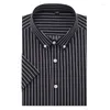 Men's Casual Shirts Size 2xl-10xl Summer Loose Short Sleeve Striped Shirt Breathable Plus