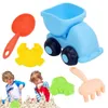 Jeu de Sable Eau Amusant Été Plage Ensemble Jouets 5 Pièces Silicone Plage Sable Jeu d'eau Jouets Outils Couleurs Vives Jouet Amusant en Plein Air pour Jardin Lac Natation 240321