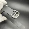 Orologio da uomo con diamanti ghiacciati di buona qualità, cassa in argento con diamanti automatici, lunetta baguette da 38,5 mm, quadrante arabo, cinturino in caucciù nero.