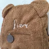 Mochila personalizada nome bordado criança leve bolsa de urso de pelúcia presente personalizado para meninos e meninas