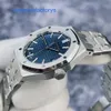 Dernière marque montre-bracelet AP montre-bracelet Royal Oak 15550ST précision acier plaque bleue 50e anniversaire trois aiguilles calendrier affichage automatique mécanique hommes