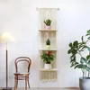 Decoratieve Platen Macrame Muur Hangende Plank Boho 3 Tier Handgemaakte Plant Planken Voor Keuken Home Decor Drijvende Plantsr