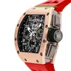 Fancy Wristwatch Elegance RM Wrist Watch RM011-SP CHRONOGRAPH Auto Gold Mens Strap Watch RM011 AJ RG