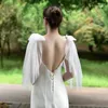 Schals Braut Hochzeit Shinning Schal Sheer Wrap Shrug mit Perlenknopf