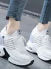 Casual Shoes Damskie trampki Spring Spring Cequined Women Platform Heels Wysokość wzrostu 2024 Knity Panie wulkanizowane