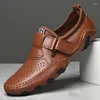 Scarpe casual Estate Sneakers da uomo in pelle traforata bianca con suola in polpo Mocassini da uomo autentici Slip On Outdoor