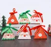 Joyeux noël boîte à bonbons sac arbre de noël boîte-cadeau avec cloches boîte en papier sac cadeau conteneur fournitures Navidad2217452