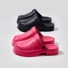 Sandalet plaj katırları yaz ayakkabıları kadınlar 2024 yuvarlak ayak başparmak taban tasarımcısı terlik yüksekliği artış içi boş bayanlar sandaletler 5cm feminin