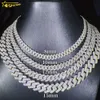 Designer smycken Hot Selling Hip Hop S925 VVS Moissanite Iced Out VVS 2 Rows Miami Gold Necklace 925 Sterling Silver Diamond Moissanite Cuban Link Chain Chain