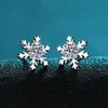 2023 Snöflakestudörhängen 925 Sterling Silver Luxury 0.1-2CT VVS Lab Diamond Earring Jewelry Womens Fashion