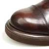 Casual schoenen A097 Britse dikke zool echt leer heren veterschoenen echte vintage man handgemaakte mannelijke vrije tijd