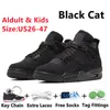 Jordab 4 4S Herr Basketballskor uppfödda Reimagined Black Cat Sail Metallic Gold Thunder First Class University Blue White Cement Men Women Trainers Sport Sneakers