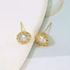 Bestselling Metal Flower Earrings Sunshine Sweet Zircon High Grade Womens Universal Jewelry Lglg