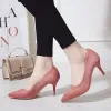 Pumpar 2023 Autumn New Simple Elegant High Heels Stiletto Professional Single Shoes Womens Shoes Pointed Black Etiquette Wedding Shoes