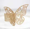 Towel Rings 50Pc 3D Flashing gold Butterfly Napkin Rings paper buckle Home Dinner Table Decoration Banquete en el butterfly napkin rings 240321