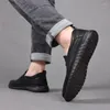 Casual Shoes Men's Loafer äkta mjuk cowhide Business Causal Sules Anti Slip Platform Zapatos Para Hombres Tennis Designer