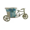 Вазы в форме трехколесного велосипеда, цветочная корзина, украшение для свадебной вечеринки, церемонии, контейнер для хранения велосипеда, синий