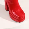 Сапоги Green Red Black Women Angle Boots Platm