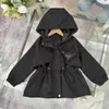 New Kids Designer Clothing Baby Tench Coats Geometric Pocket Child Jacket Size 110-160 CM Hooded Girl Boy Windbreaker 24mar
