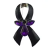 Broches 100 unids/lote corbata elegante broche esmaltado púrpura joyería de moda para mujer