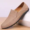 Casual Shoes Genuine Leather Men Mens Loafers Sude Moccasin Breathable Slip On Boat Flat Soft Driving